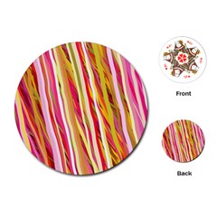 Color Ribbons Background Wallpaper Playing Cards (round)  by Nexatart