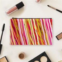 Color Ribbons Background Wallpaper Cosmetic Bag (medium)  by Nexatart