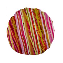 Color Ribbons Background Wallpaper Standard 15  Premium Flano Round Cushions by Nexatart