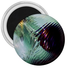 Out Of Time Glass Pearl Flowag 3  Magnets by Nexatart