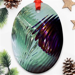 Out Of Time Glass Pearl Flowag Ornament (oval) by Nexatart