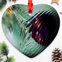 Out Of Time Glass Pearl Flowag Ornament (heart) by Nexatart