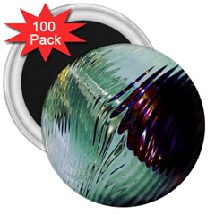 Out Of Time Glass Pearl Flowag 3  Magnets (100 Pack) by Nexatart