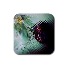 Out Of Time Glass Pearl Flowag Rubber Square Coaster (4 Pack)  by Nexatart