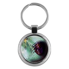 Out Of Time Glass Pearl Flowag Key Chains (round)  by Nexatart