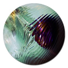 Out Of Time Glass Pearl Flowag Magnet 5  (round) by Nexatart