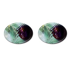 Out Of Time Glass Pearl Flowag Cufflinks (oval) by Nexatart