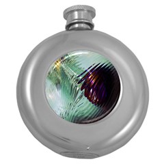 Out Of Time Glass Pearl Flowag Round Hip Flask (5 Oz) by Nexatart