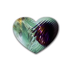 Out Of Time Glass Pearl Flowag Heart Coaster (4 Pack)  by Nexatart