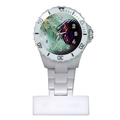 Out Of Time Glass Pearl Flowag Plastic Nurses Watch by Nexatart