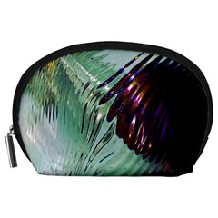 Out Of Time Glass Pearl Flowag Accessory Pouches (large)  by Nexatart