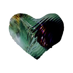 Out Of Time Glass Pearl Flowag Standard 16  Premium Flano Heart Shape Cushions by Nexatart