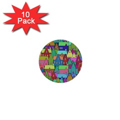 Neighborhood In Color 1  Mini Buttons (10 Pack)  by Nexatart