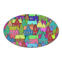 Neighborhood In Color Oval Magnet by Nexatart