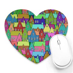 Neighborhood In Color Heart Mousepads by Nexatart