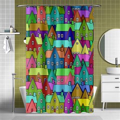 Neighborhood In Color Shower Curtain 48  X 72  (small)  by Nexatart