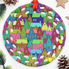 Neighborhood In Color Round Filigree Ornament (two Sides) by Nexatart