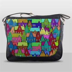 Neighborhood In Color Messenger Bags by Nexatart