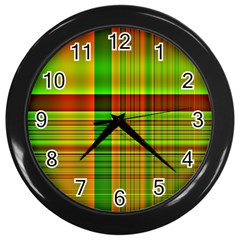 Multicoloured Background Pattern Wall Clocks (black) by Nexatart