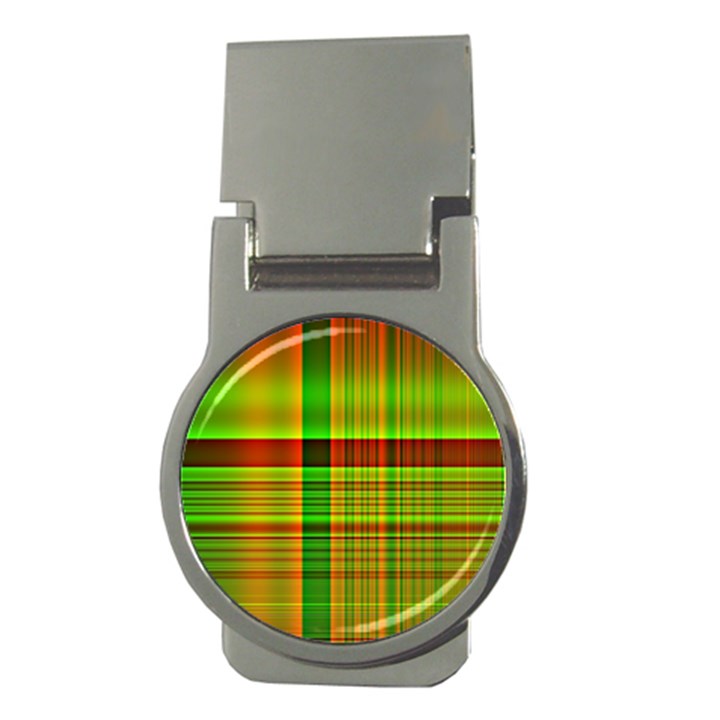 Multicoloured Background Pattern Money Clips (Round) 