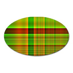 Multicoloured Background Pattern Oval Magnet by Nexatart