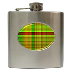 Multicoloured Background Pattern Hip Flask (6 Oz) by Nexatart