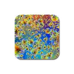 Color Particle Background Rubber Square Coaster (4 Pack)  by Nexatart