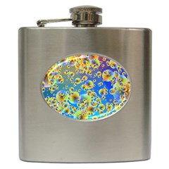 Color Particle Background Hip Flask (6 Oz) by Nexatart