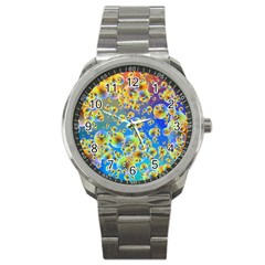 Color Particle Background Sport Metal Watch by Nexatart