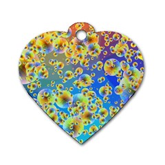 Color Particle Background Dog Tag Heart (one Side) by Nexatart