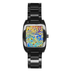 Color Particle Background Stainless Steel Barrel Watch by Nexatart