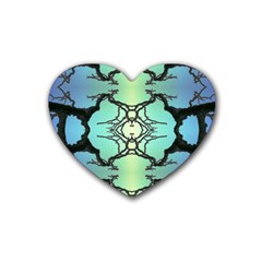 Branches With Diffuse Colour Background Rubber Coaster (heart)  by Nexatart