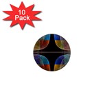 Black Cross With Color Map Fractal Image Of Black Cross With Color Map 1  Mini Magnet (10 pack)  Front