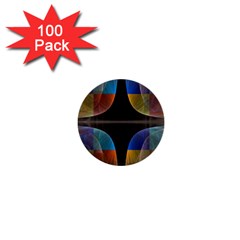 Black Cross With Color Map Fractal Image Of Black Cross With Color Map 1  Mini Buttons (100 Pack)  by Nexatart