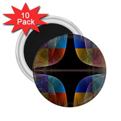 Black Cross With Color Map Fractal Image Of Black Cross With Color Map 2 25  Magnets (10 Pack) 