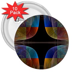 Black Cross With Color Map Fractal Image Of Black Cross With Color Map 3  Buttons (10 Pack)  by Nexatart