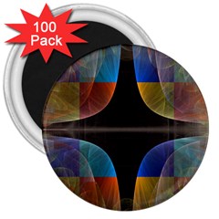 Black Cross With Color Map Fractal Image Of Black Cross With Color Map 3  Magnets (100 Pack) by Nexatart