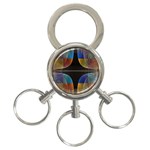 Black Cross With Color Map Fractal Image Of Black Cross With Color Map 3-Ring Key Chains Front