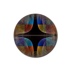 Black Cross With Color Map Fractal Image Of Black Cross With Color Map Rubber Round Coaster (4 Pack)  by Nexatart