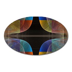 Black Cross With Color Map Fractal Image Of Black Cross With Color Map Oval Magnet by Nexatart