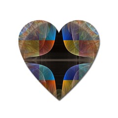 Black Cross With Color Map Fractal Image Of Black Cross With Color Map Heart Magnet by Nexatart