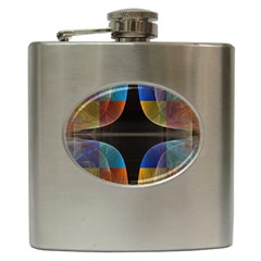 Black Cross With Color Map Fractal Image Of Black Cross With Color Map Hip Flask (6 Oz) by Nexatart