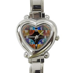 Black Cross With Color Map Fractal Image Of Black Cross With Color Map Heart Italian Charm Watch by Nexatart