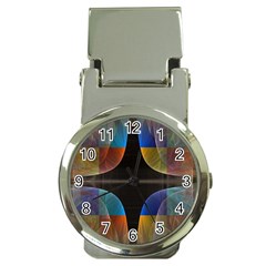 Black Cross With Color Map Fractal Image Of Black Cross With Color Map Money Clip Watches by Nexatart