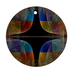 Black Cross With Color Map Fractal Image Of Black Cross With Color Map Round Ornament (two Sides) by Nexatart