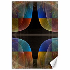 Black Cross With Color Map Fractal Image Of Black Cross With Color Map Canvas 12  X 18   by Nexatart