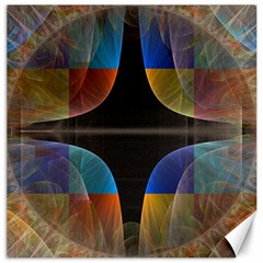 Black Cross With Color Map Fractal Image Of Black Cross With Color Map Canvas 16  X 16   by Nexatart