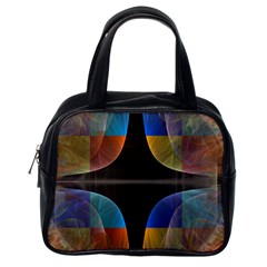 Black Cross With Color Map Fractal Image Of Black Cross With Color Map Classic Handbags (one Side) by Nexatart