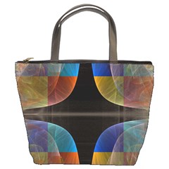 Black Cross With Color Map Fractal Image Of Black Cross With Color Map Bucket Bags by Nexatart