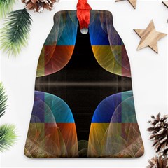 Black Cross With Color Map Fractal Image Of Black Cross With Color Map Bell Ornament (two Sides) by Nexatart